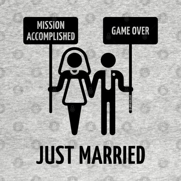 Just Married – Mission Accomplished – Game Over (Wedding / Black) by MrFaulbaum